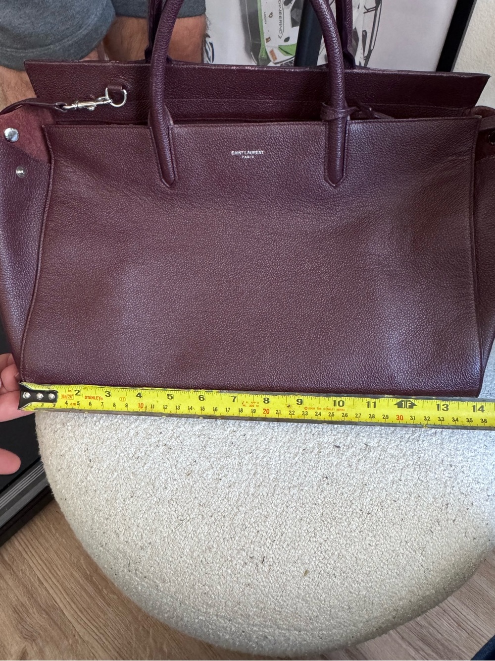 Saint Laurent Deep Burgundy Leather Handbag - Picture 8 of 8